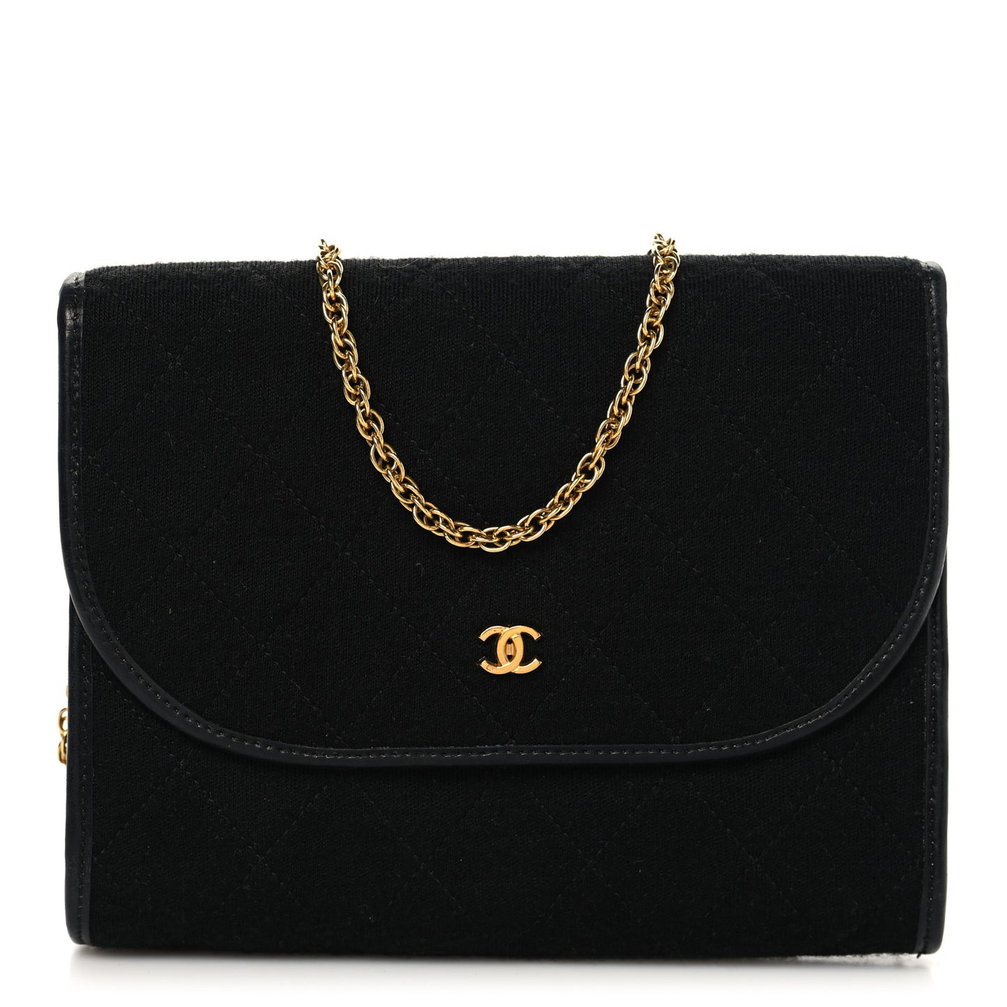 Jersey Quilted Mini Square Flap Black