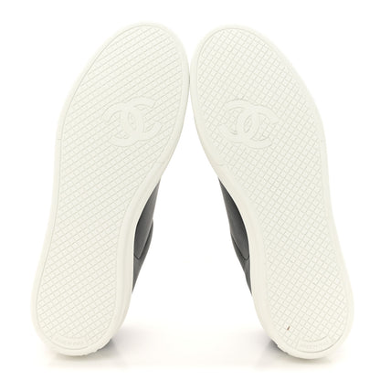 Chanel Calfskin CC Womens Sneakers 36.5 Black 6 of 9