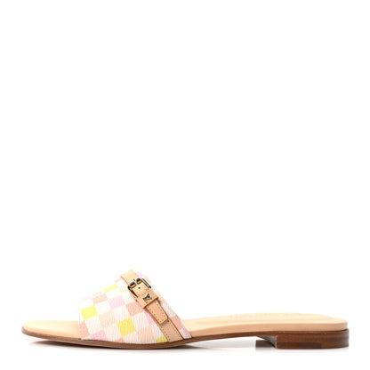 Louis Vuitton Damierlicious Neo Revival Flat Mule Sandals 40 Rose Peach 1 of 10
