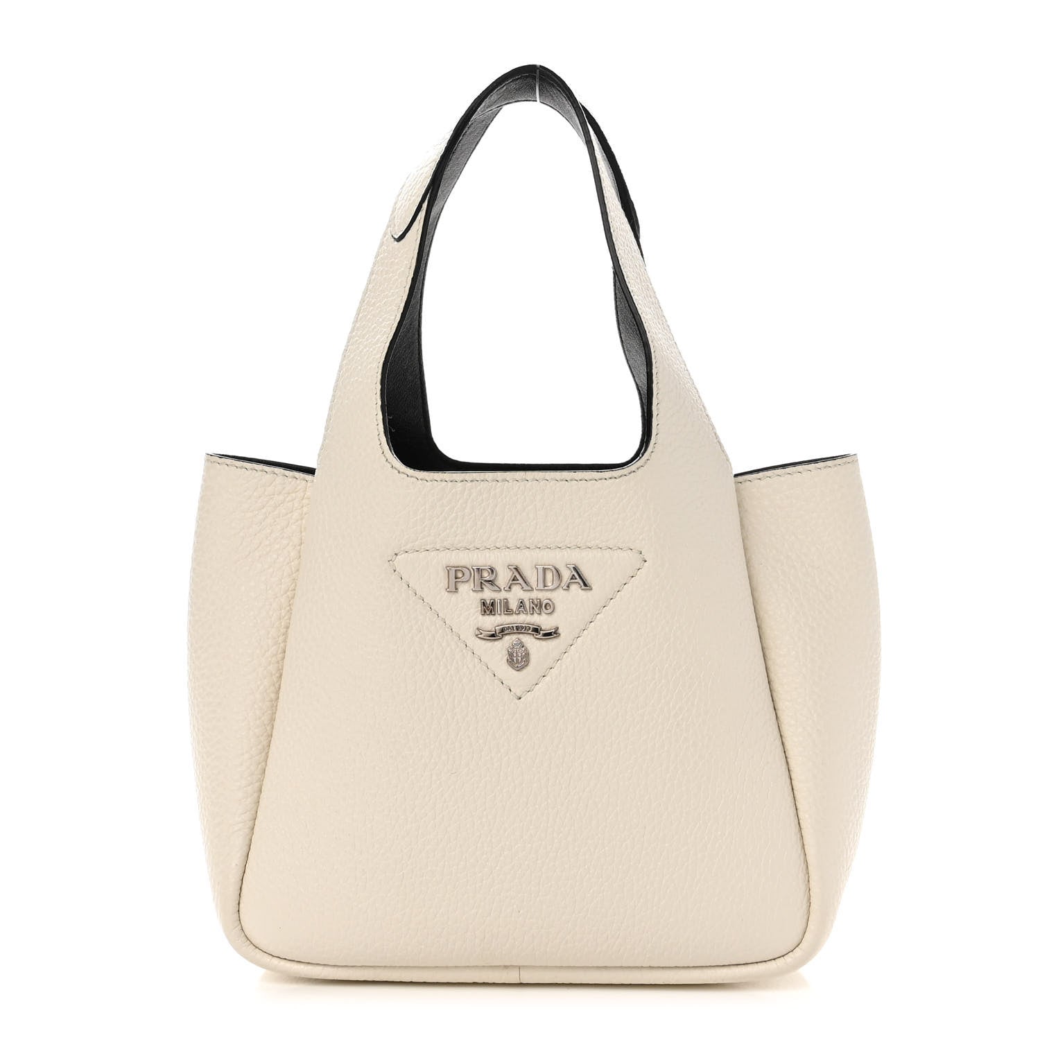 Prada Vitello Daino Soft Mini Dynamique Tote Talco Black 1 of 9