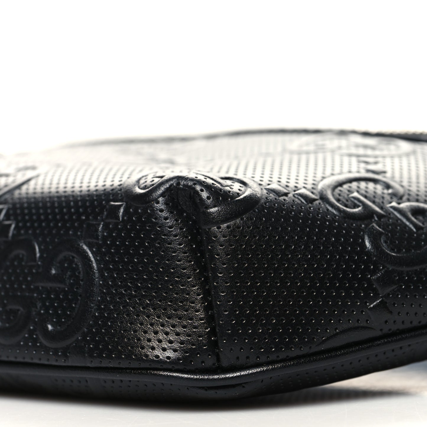 Calfskin GG Tennis Embossed Belt Bag Black