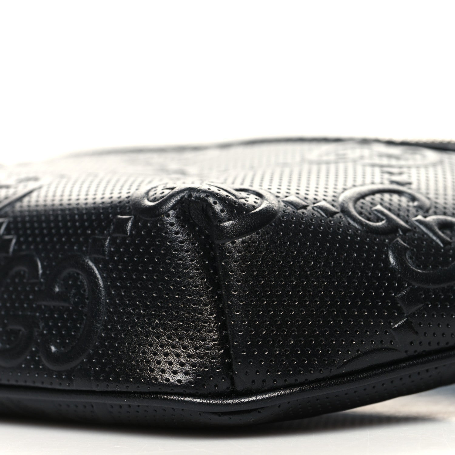 Gucci Calfskin GG Tennis Embossed Belt Bag Black 10 of 12