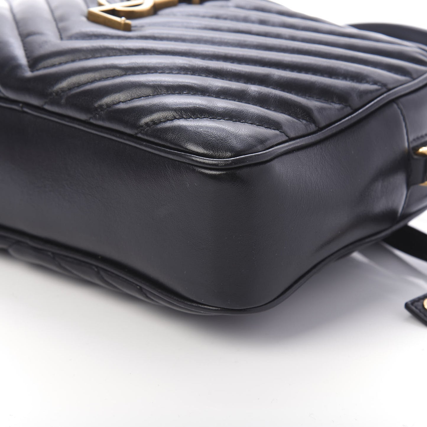 Calfskin Matelasse Monogram Lou Camera Bag Black