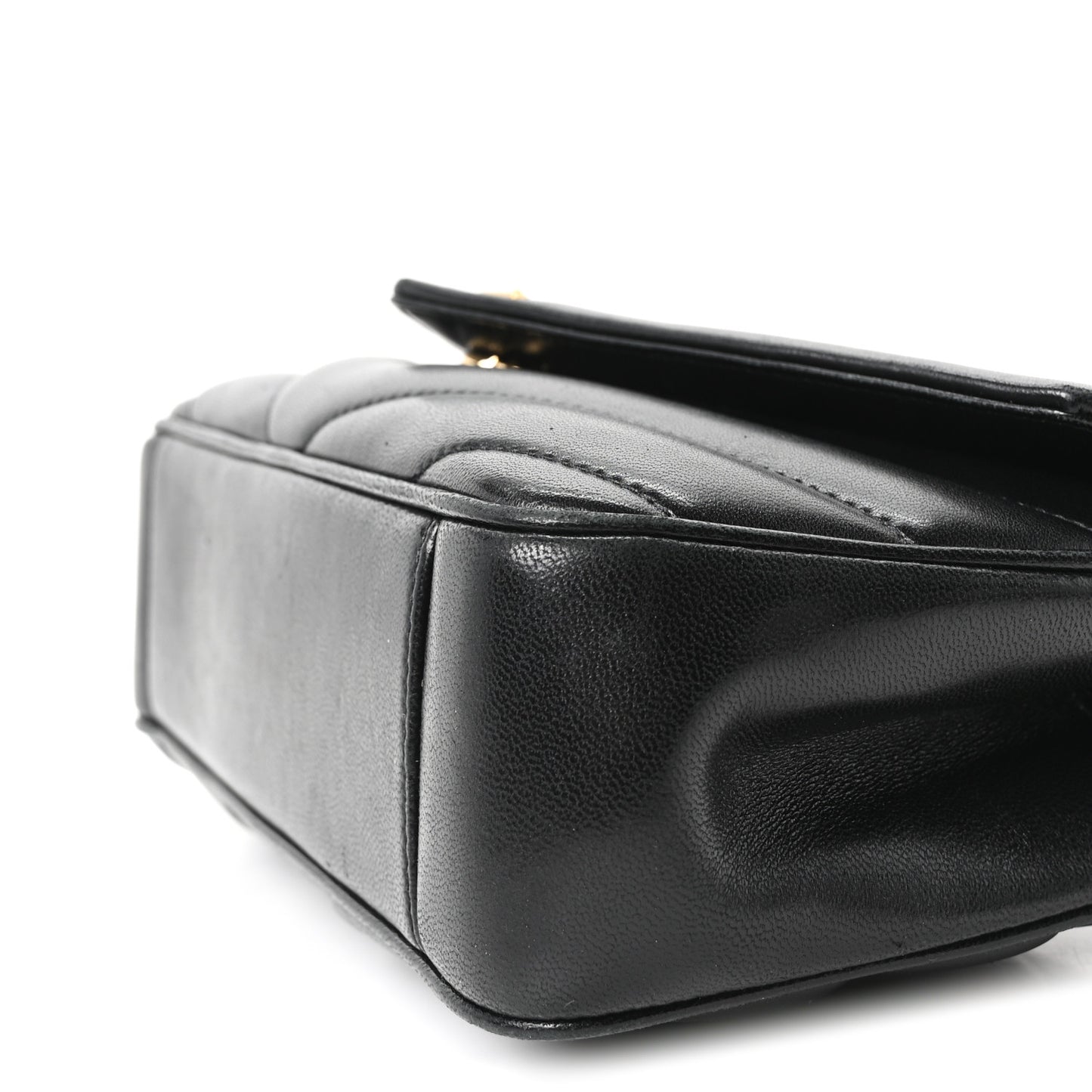 Lambskin Chevron Quilted Small Loulou Black