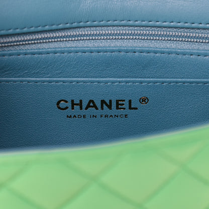 Chanel Lambskin Quilted Mini Rectangular Flap Green Blue 6 of 10