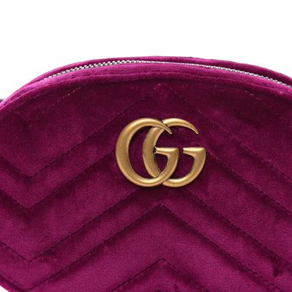 Gucci Velvet Matelasse GG Marmont Belt Bag 85 34 Fuchsia Violet Cyclamen 8 of 11