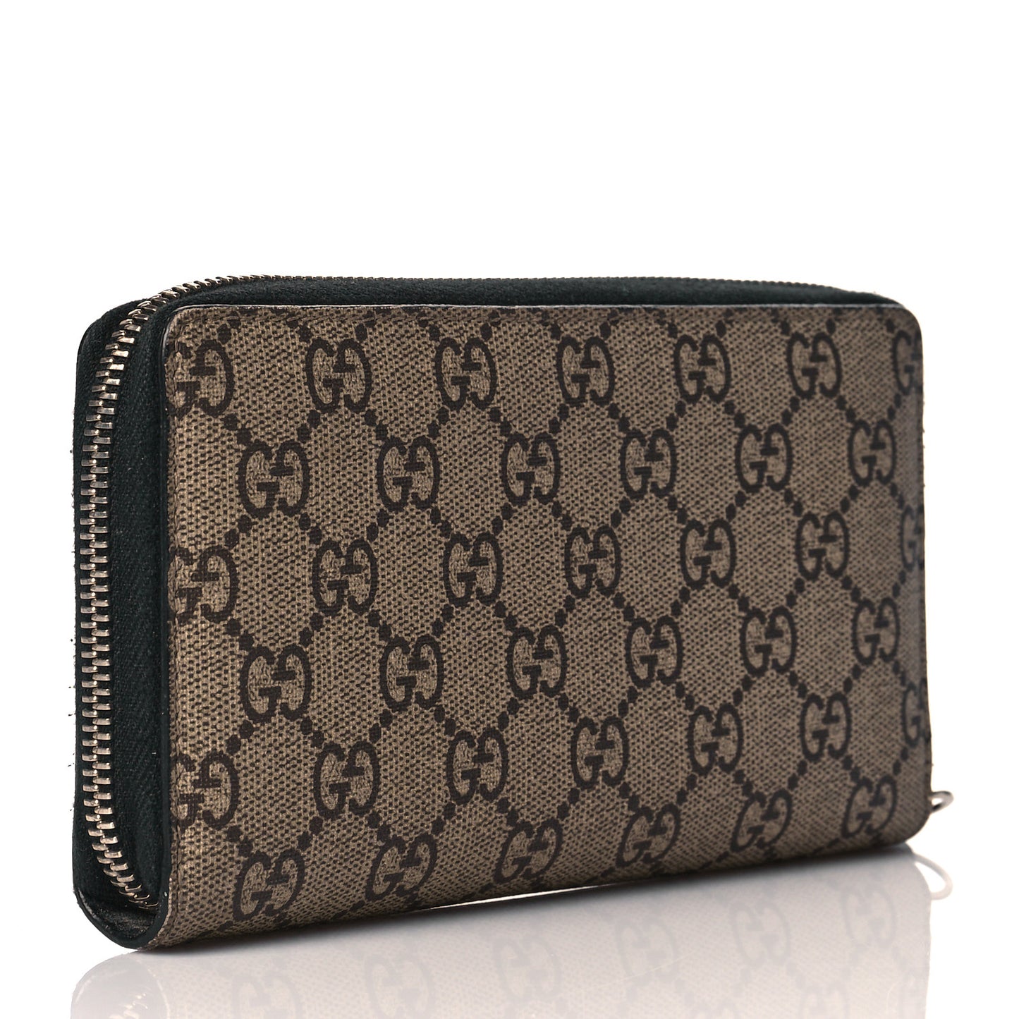 GG Supreme Monogram Tiger Zip Around Wallet