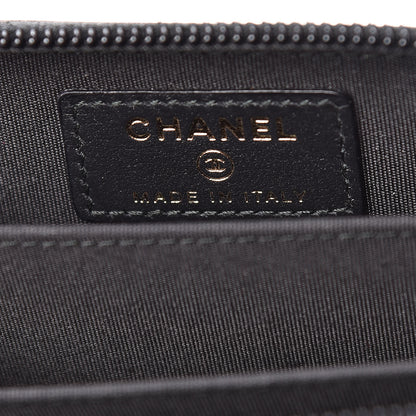 Chanel Caviar Quilted Boy Zip Around Coin Purse Wallet Black 6 of 7