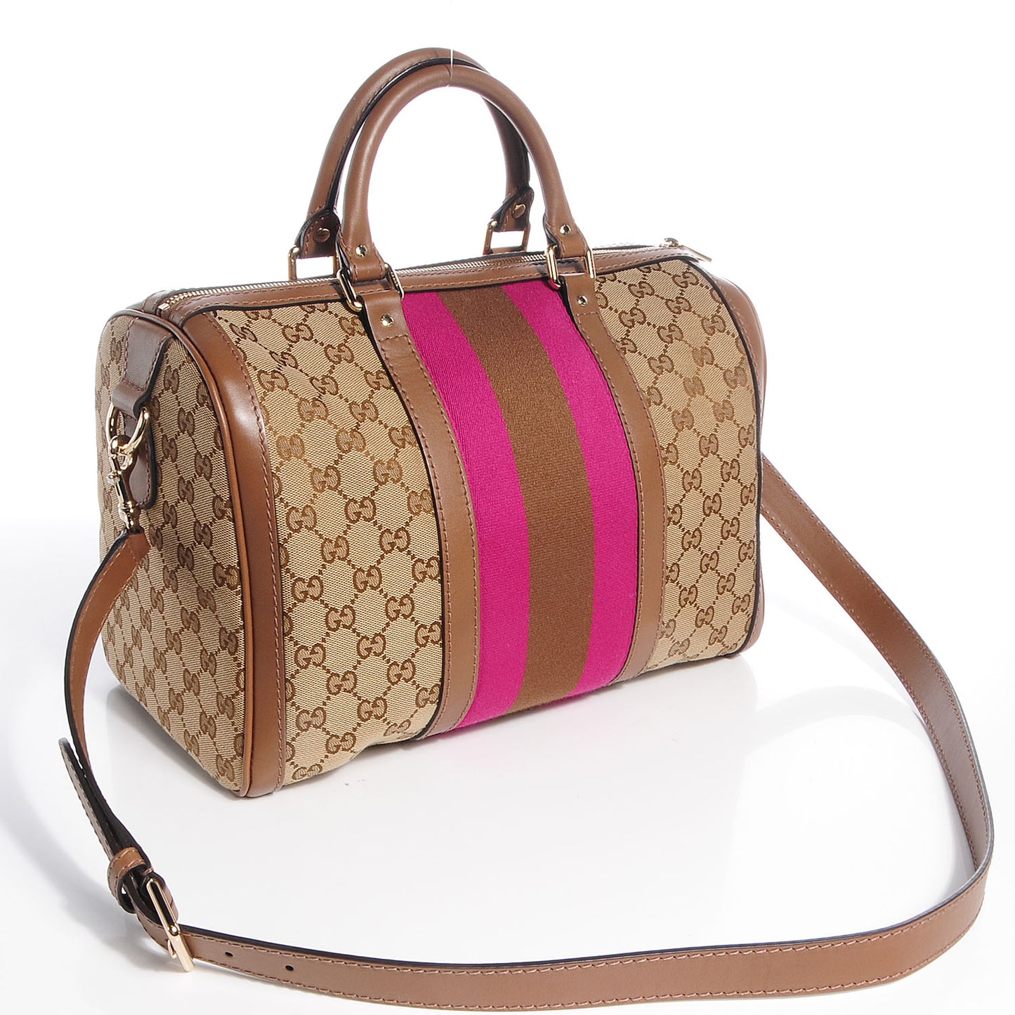 Monogram Vintage Web Medium Boston Maple Brown