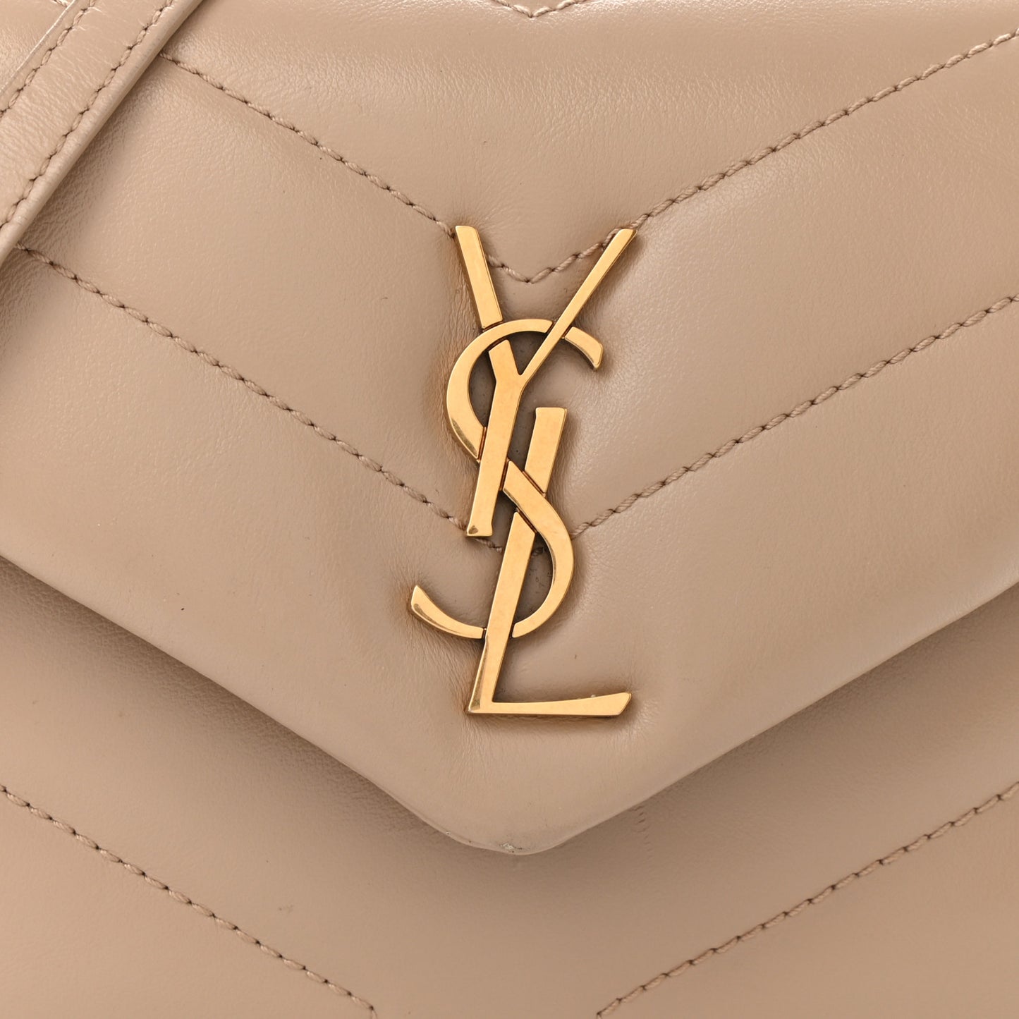 Calfskin Y Quilted Monogram Toy Loulou Crossbody Bag Latte