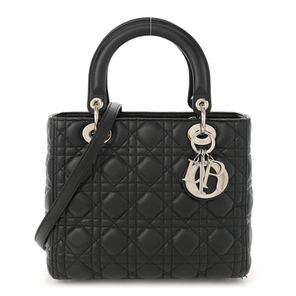 Christian Dior Lambskin Cannage Medium Lady Dior Black 1 of 12