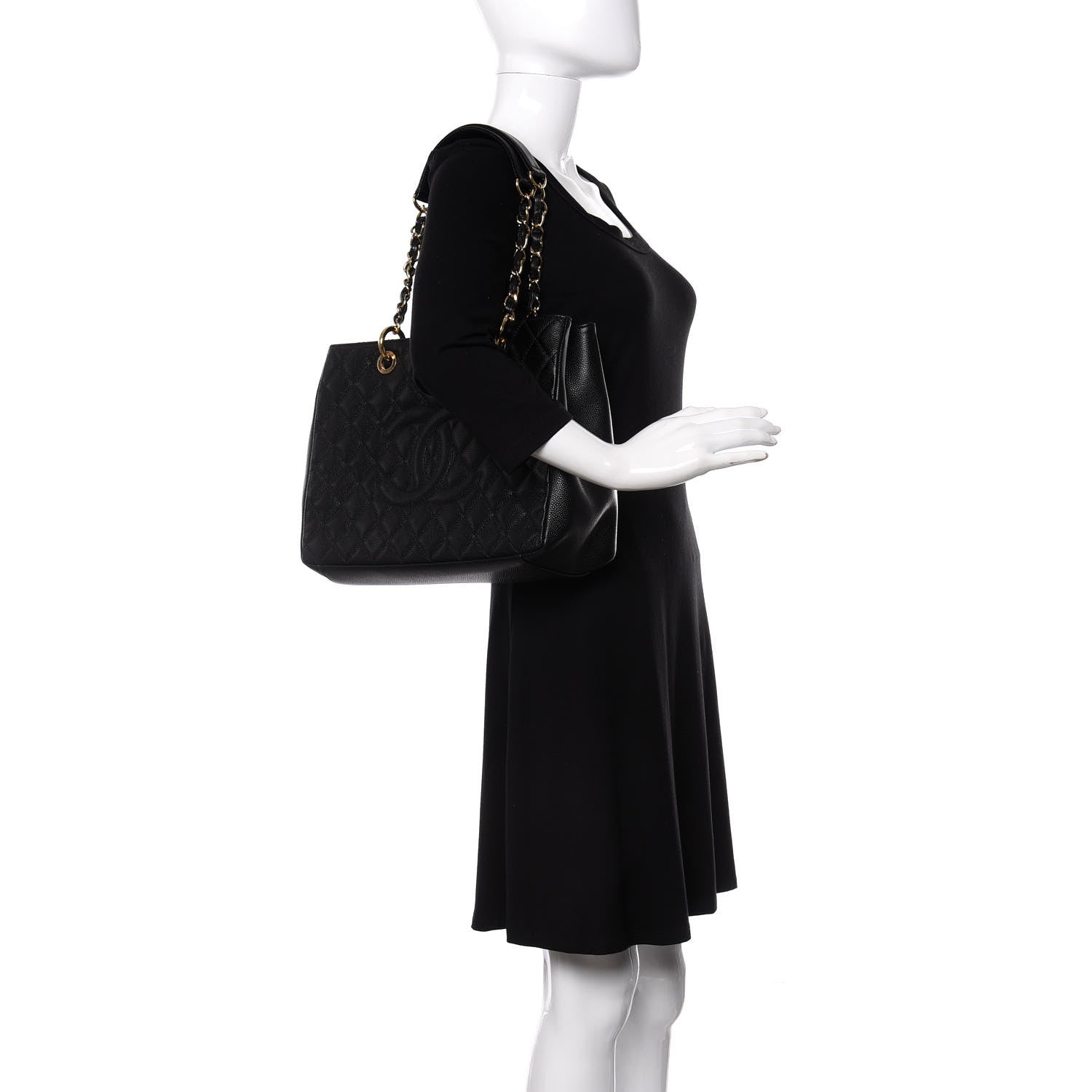 Chanel Caviar Quilted Grand Shopping Tote GST Black 2 of 14
