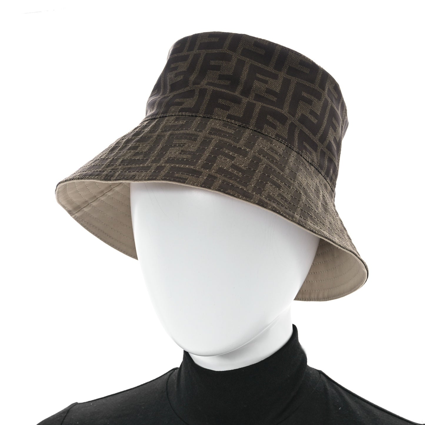 Poyester FF Reversible Bucket Hat S Tobacco Beige