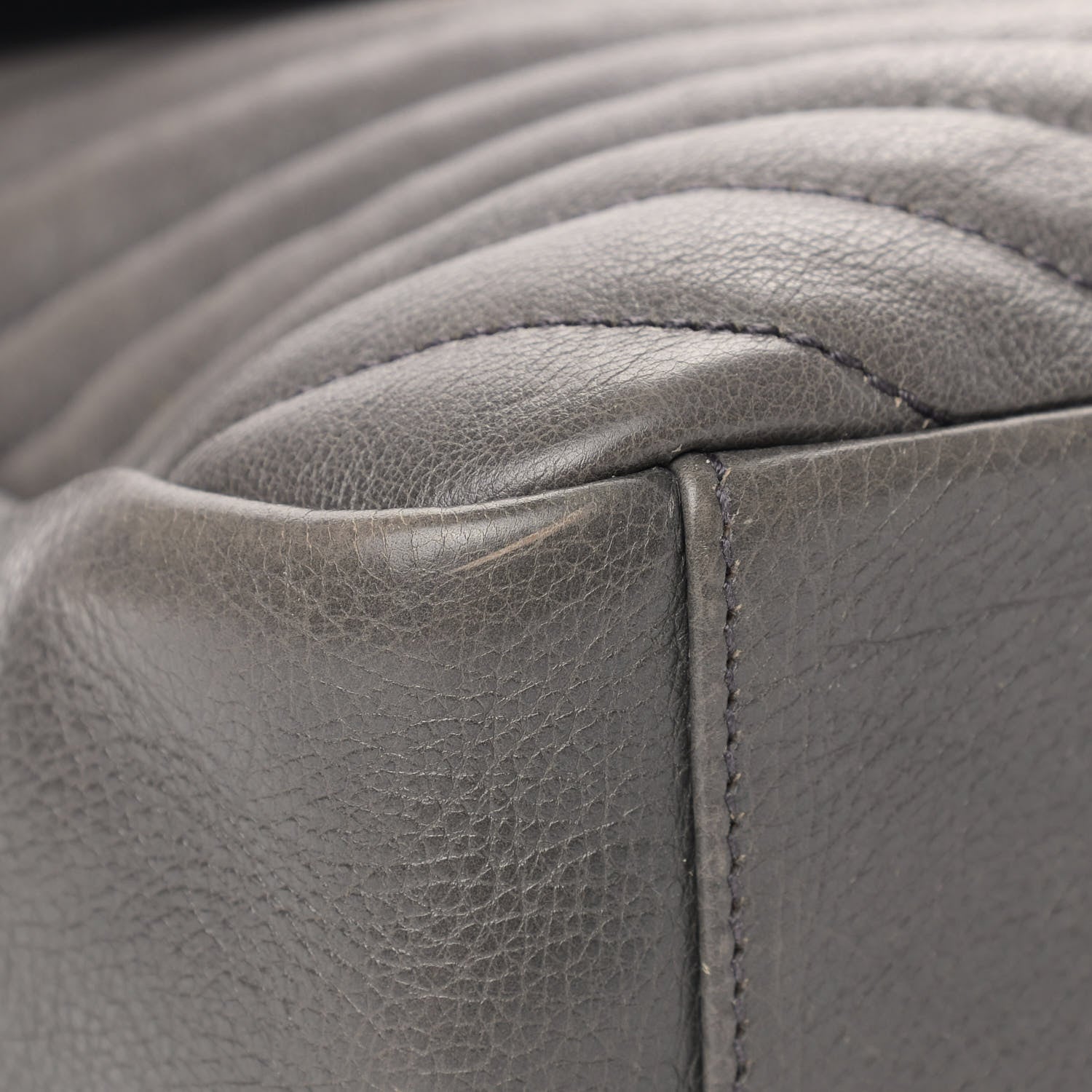 Saint Laurent Sheepskin Matelasse Chevron Monogram Large College Satchel Dark Anthracite 10 of 13
