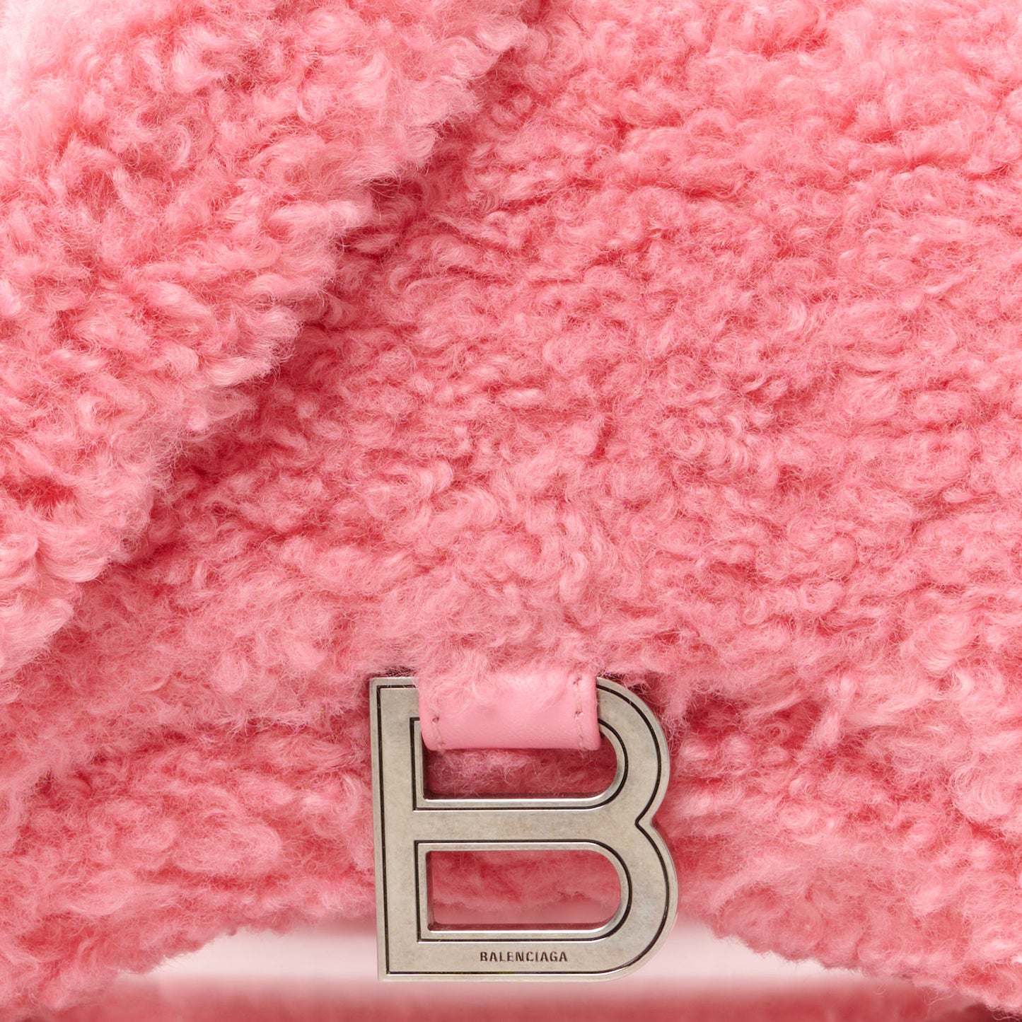 Faux Fur Fluffy Hourglass XS Top Handle Bag Sweet Pink