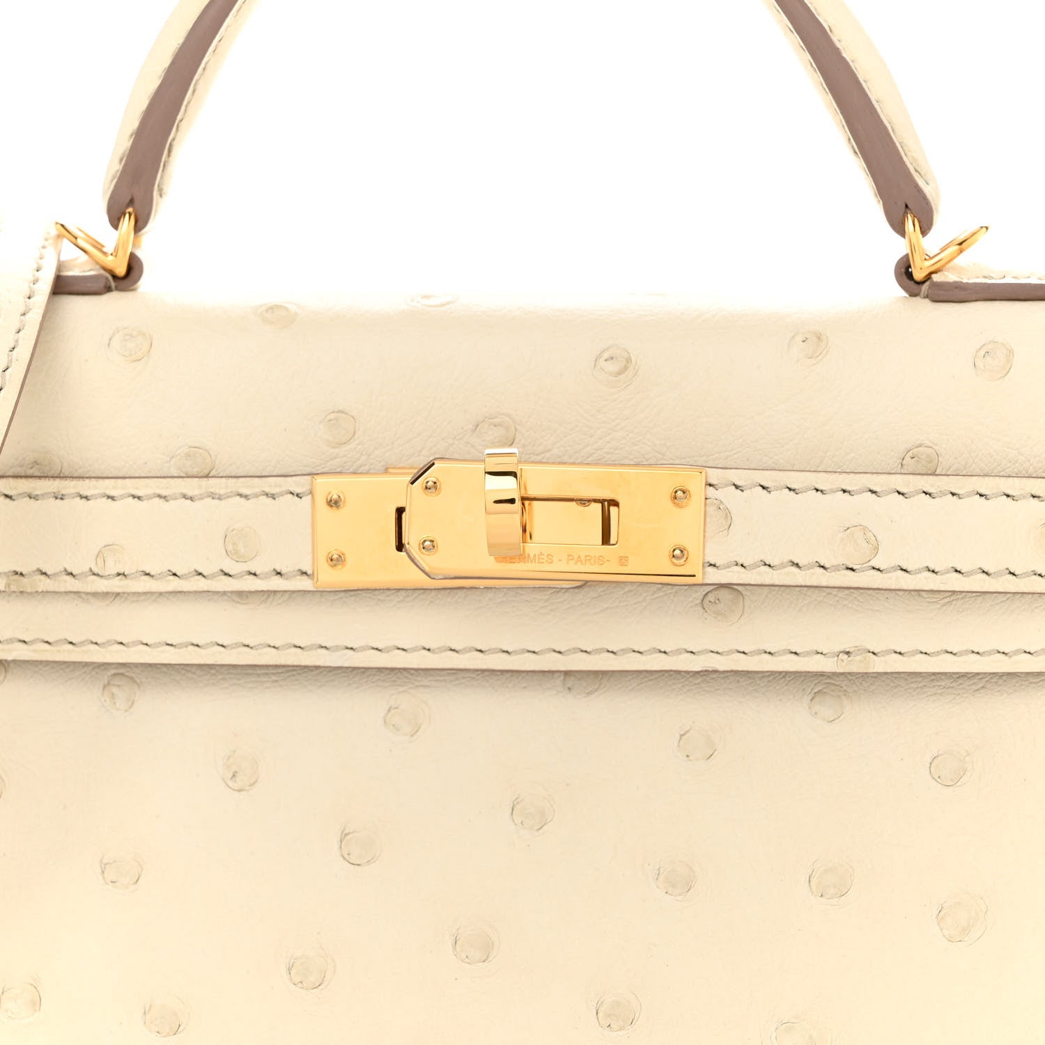 Hermes Ostrich Kelly Sellier Mini 20 Beton 8 of 11