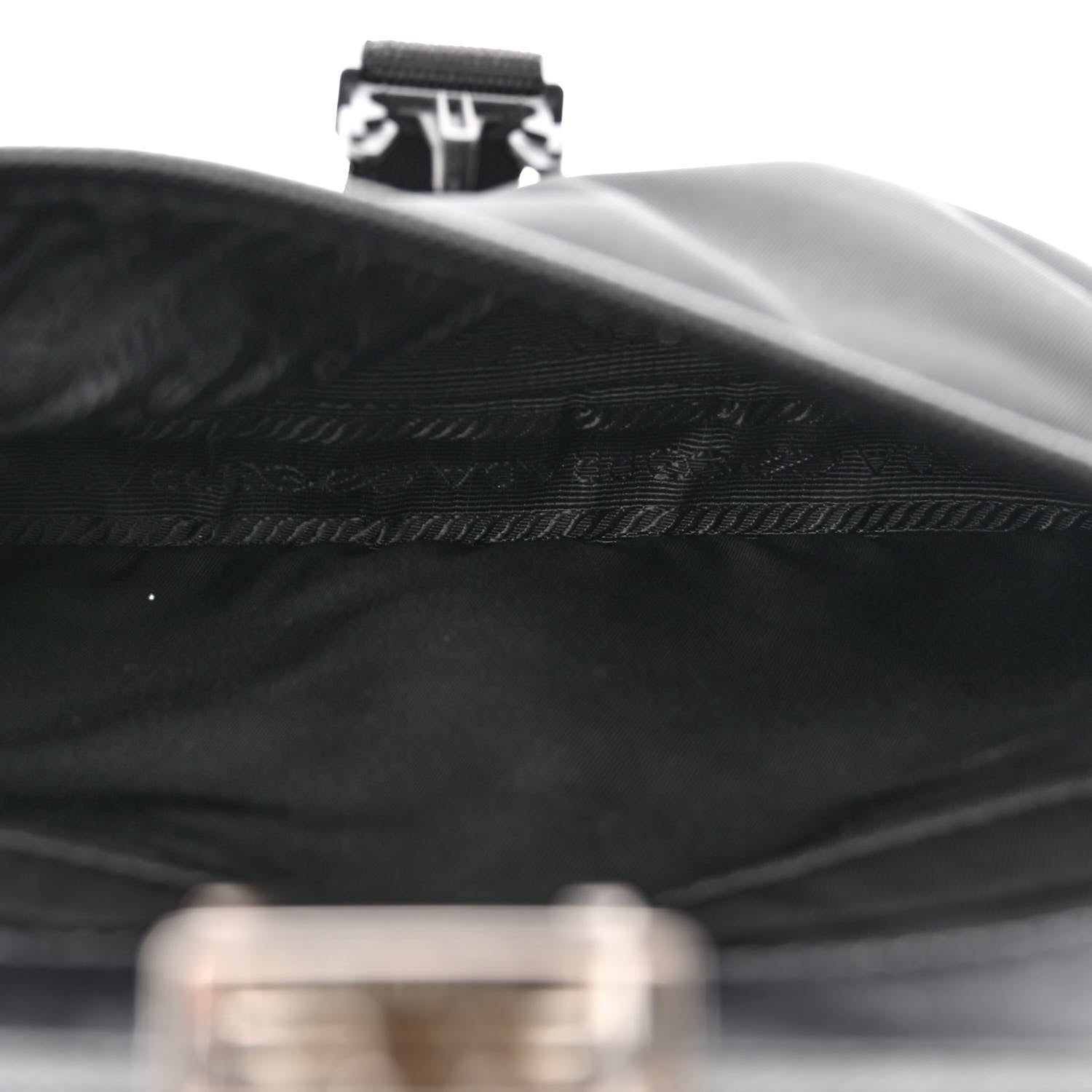 Prada Re-Nylon Saffiano Pocket Single Snap Buckle Shoulder Bag Black 6 of 12