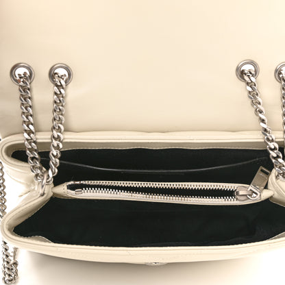 Saint Laurent Calfskin Y Quilted Monogram Small Loulou Chain Satchel Blanc Vintage 4 of 9