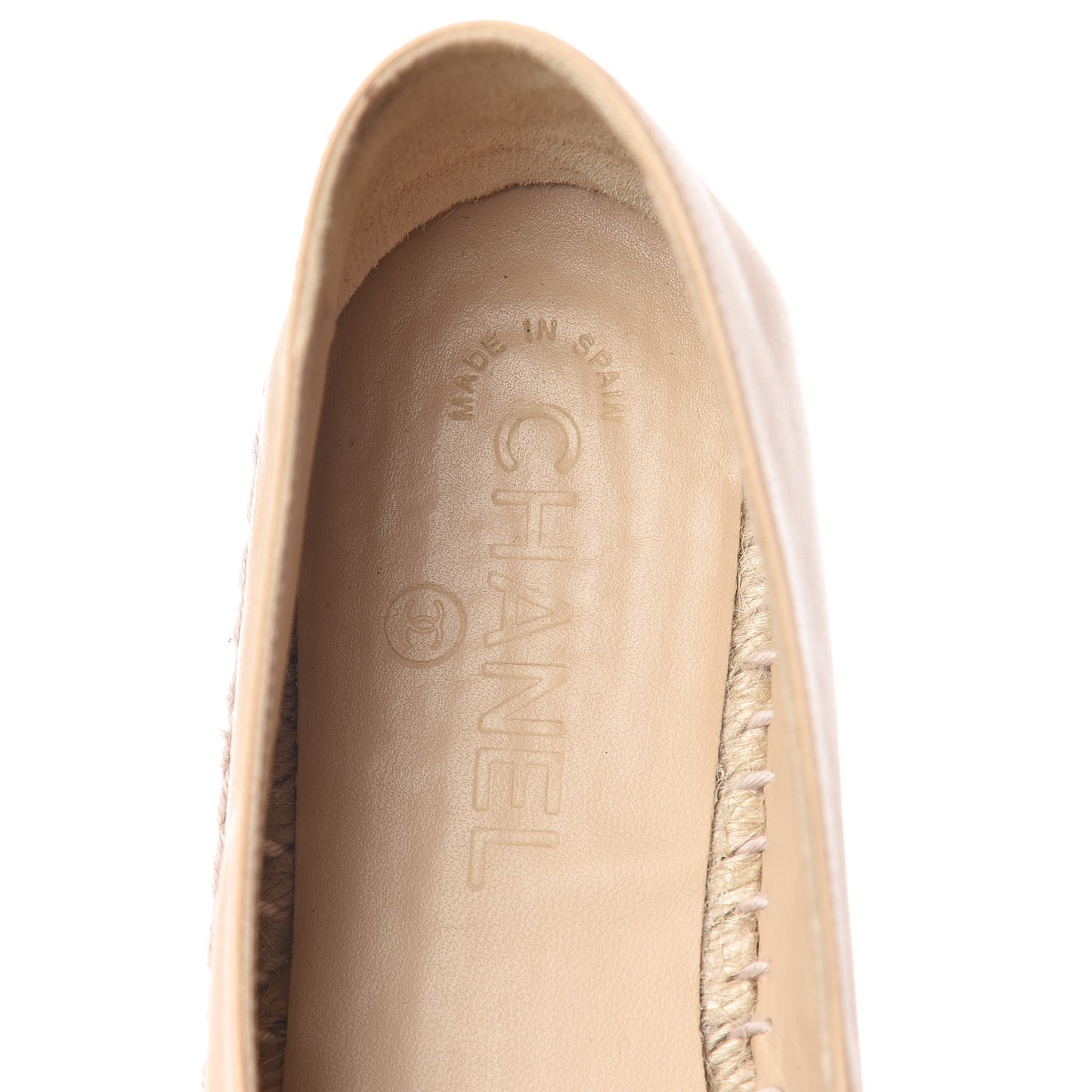 Lambskin CC Espadrilles 38 Beige Black