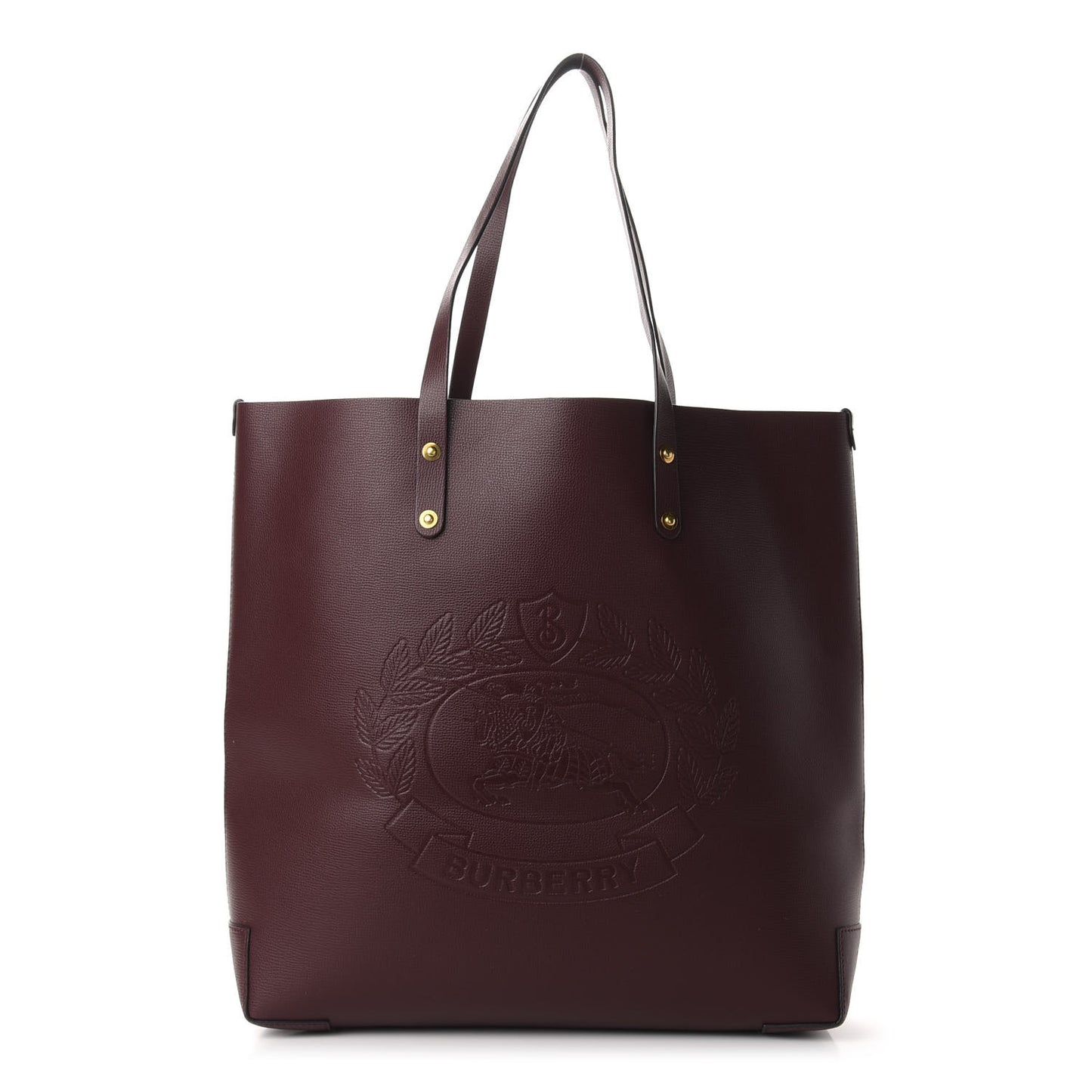 Calfskin Crest Embossed Large Tote Burgundy
