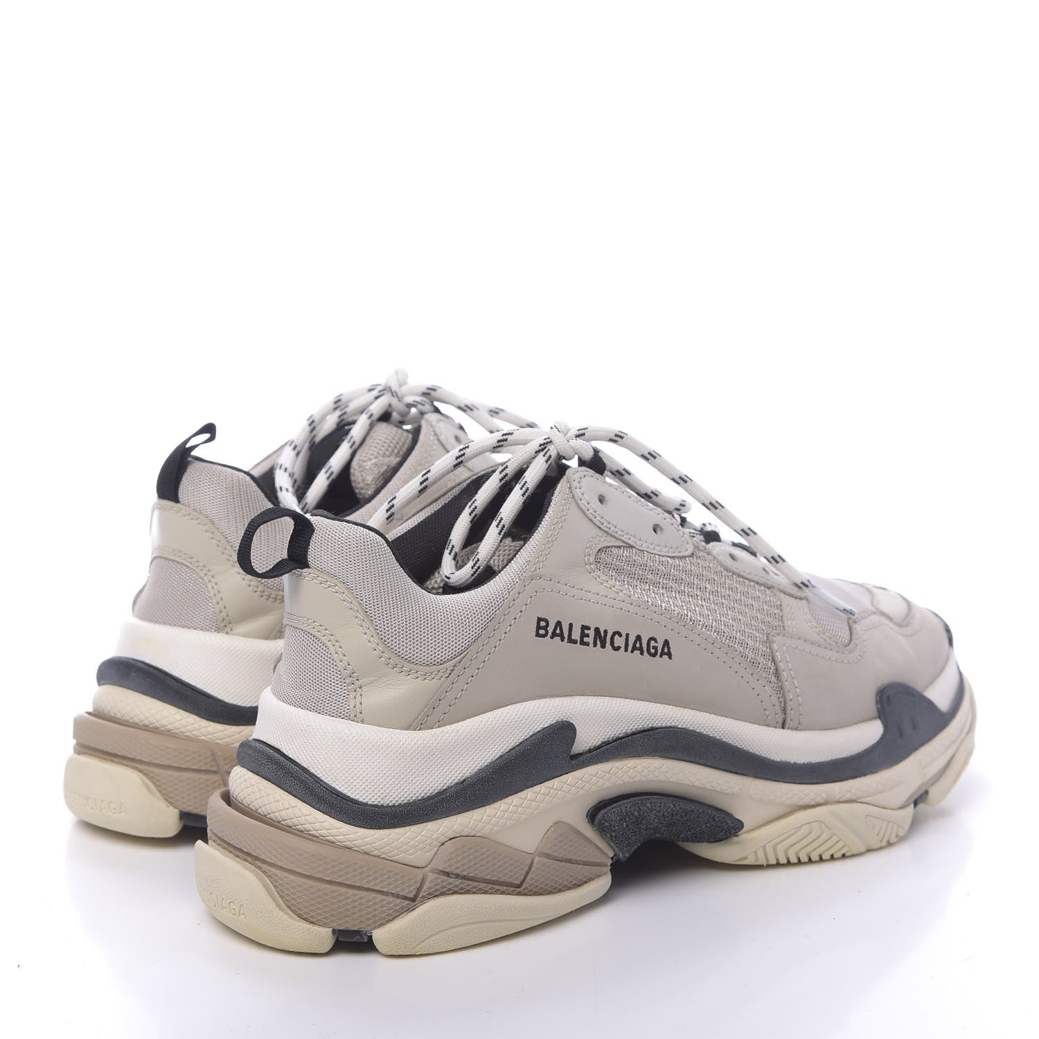 Balenciaga Fabric Mesh Womens Triple S Sneakers 41 Beige Black 5 of 11