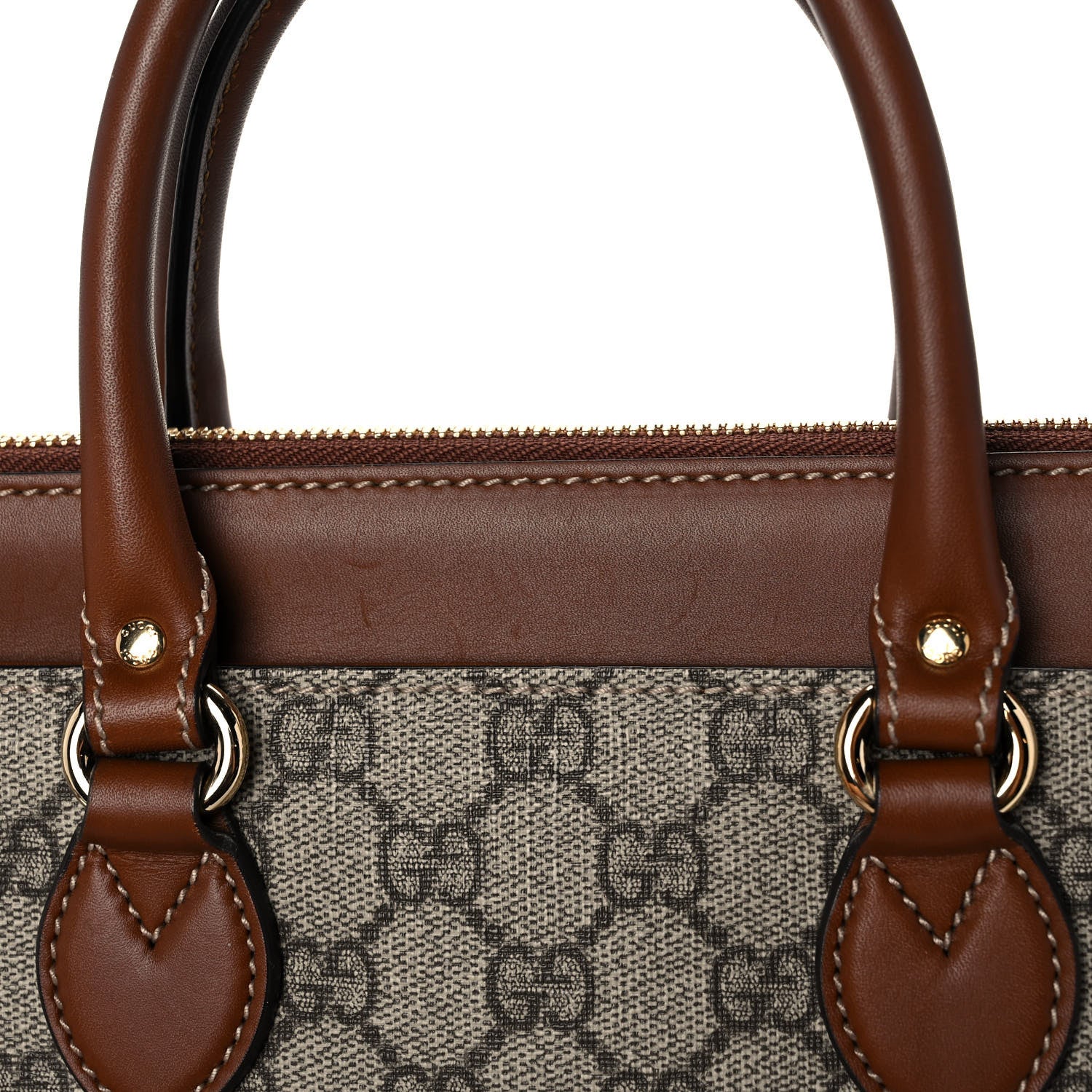 Gucci GG Supreme Monogram Mini Zip Top Tote Beige Tuscany 12 of 15