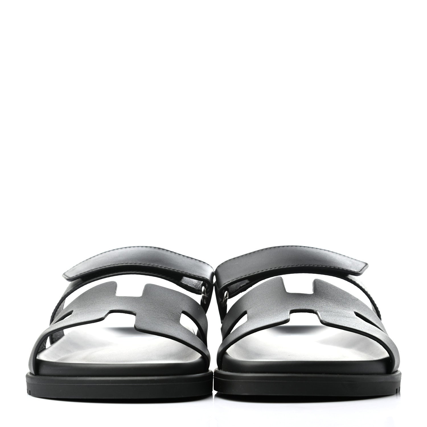 Hermes Calfskin Womens Chypre Sandals 40 Black 2 of 8