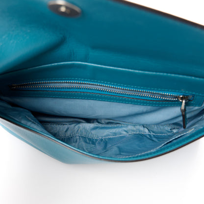 Gucci Calfskin Medium Thiara Double Envelope Shoulder Bag Blue Green 7 of 15