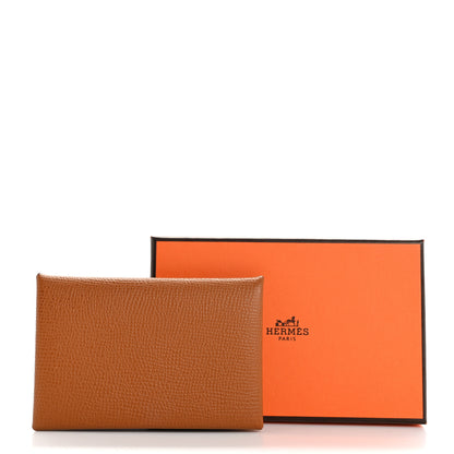 Hermes Epsom Calvi Card Case Gold 10 of 10