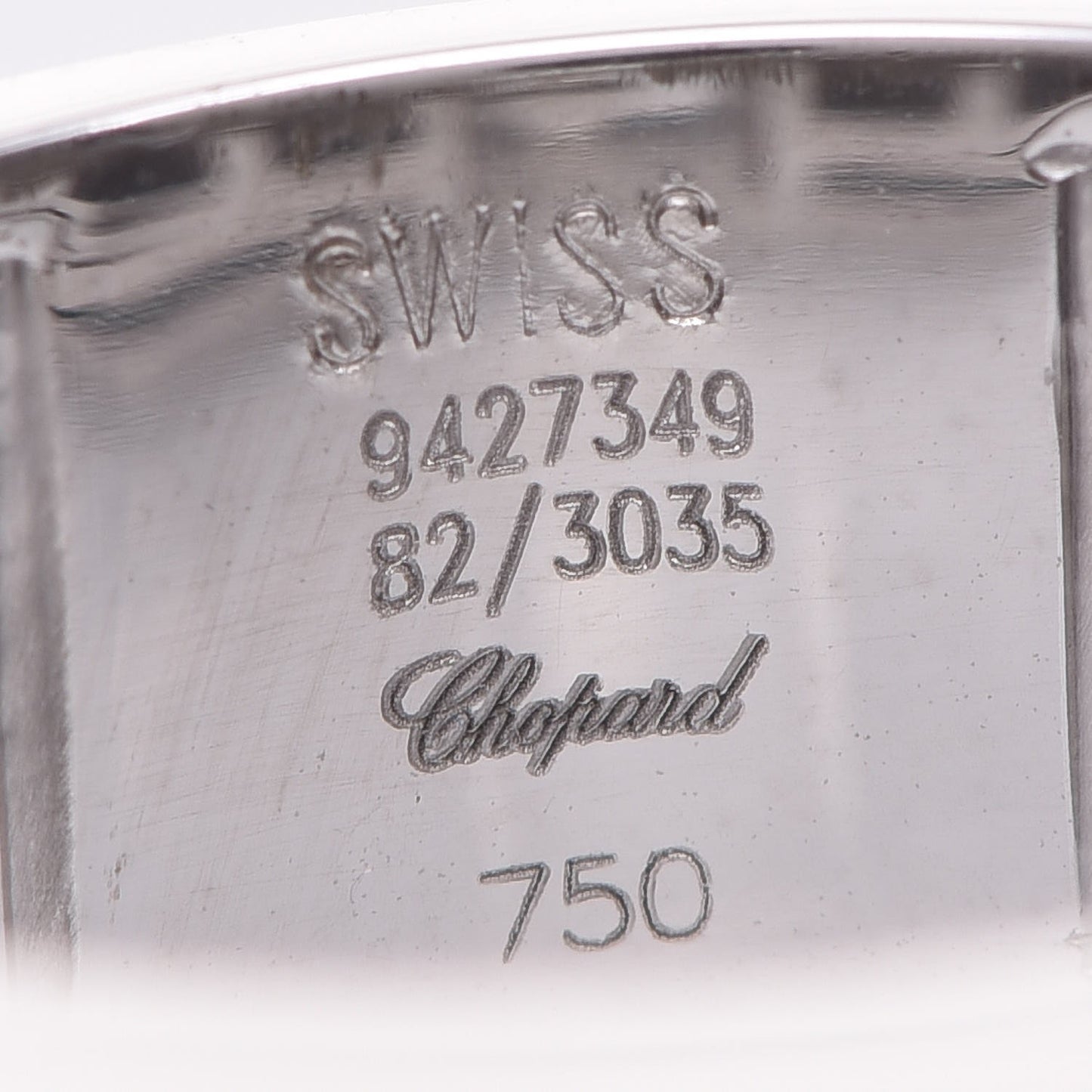 18K White Gold Happy Diamond Square Band Ring 54 6.75