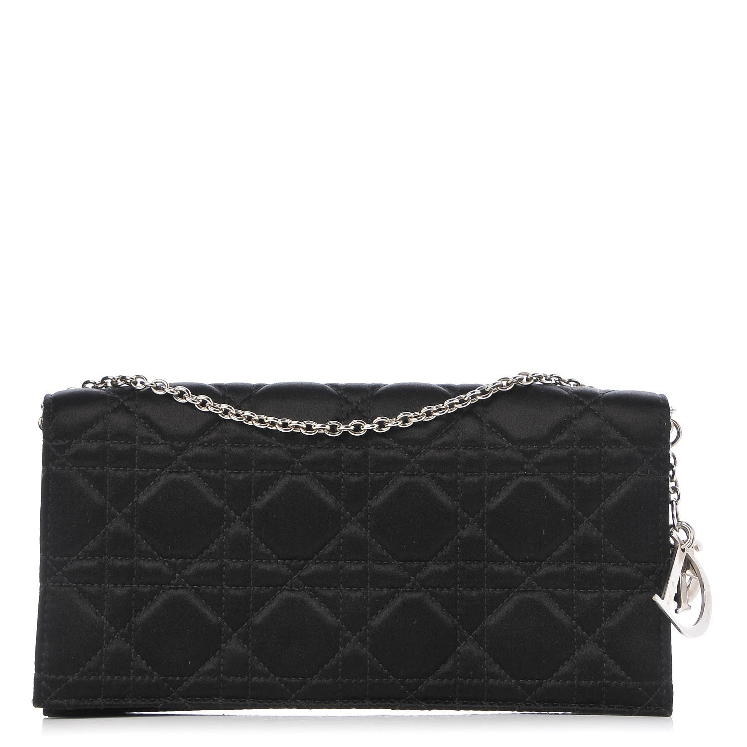 Christian Dior Satin Cannage Lady Dior Convertible Clutch Black 1 of 8