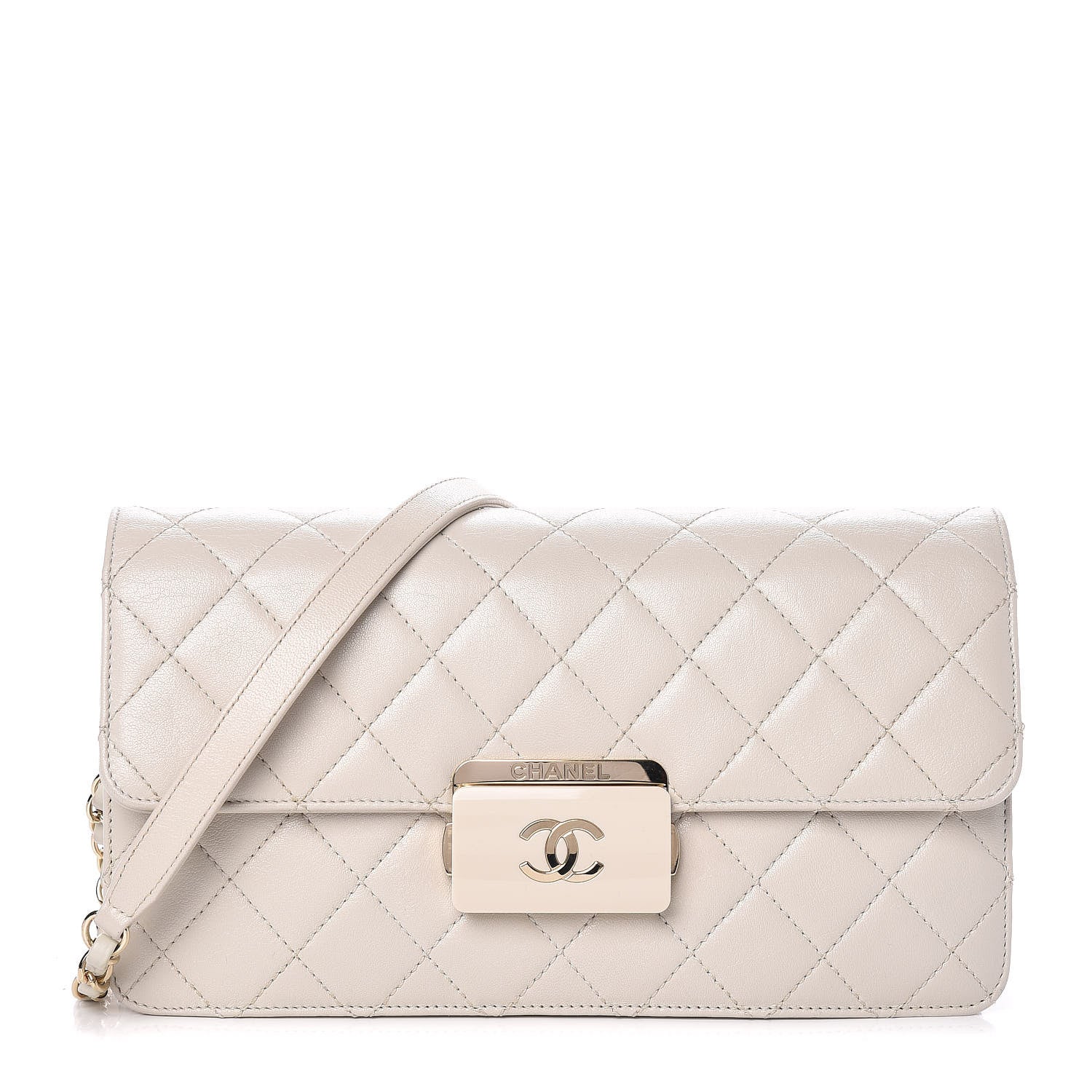 Chanel Sheepskin Quilted Small Beauty Lock Flap White 1 of 11