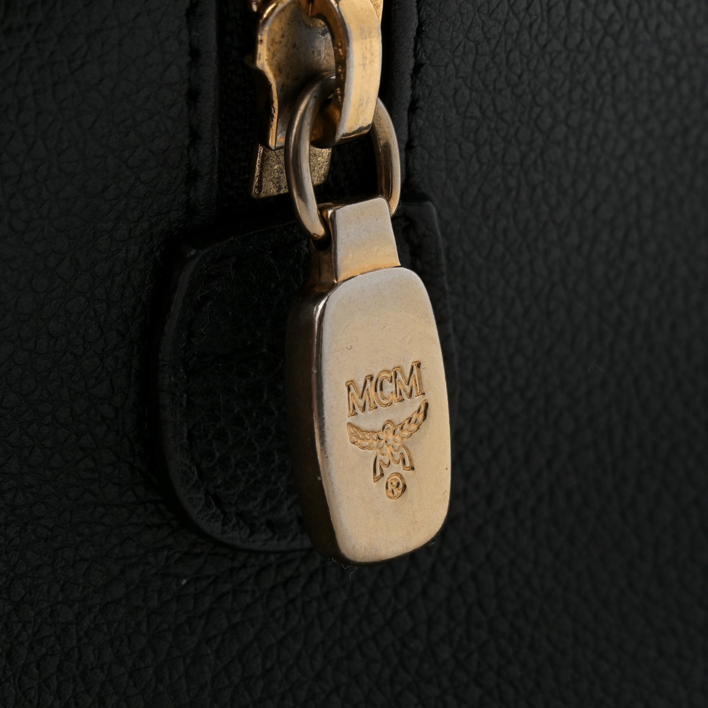 Grained Calfskin Studded Boston Bag Black