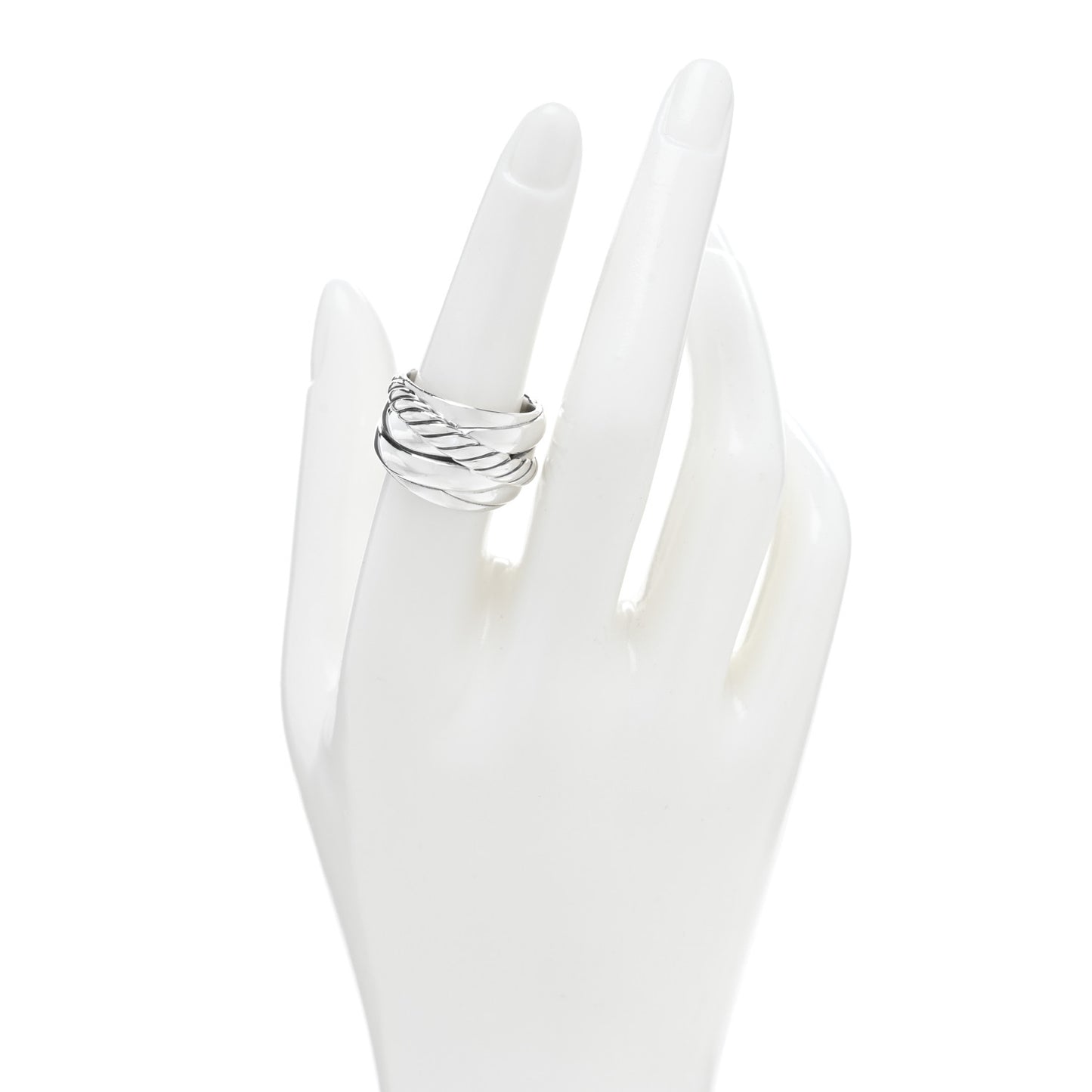 Sterling Silver Crossover Cable Ring 55 7.25