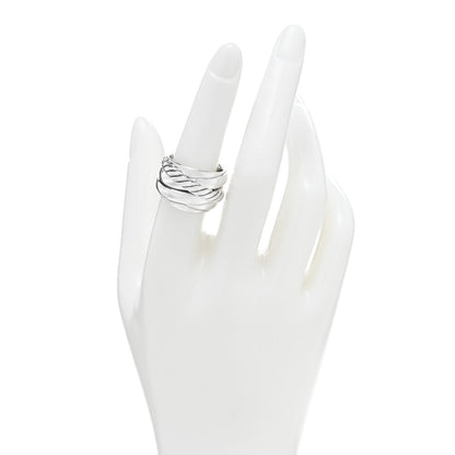 David Yurman Sterling Silver Crossover Cable Ring 55 7.25 2 of 4
