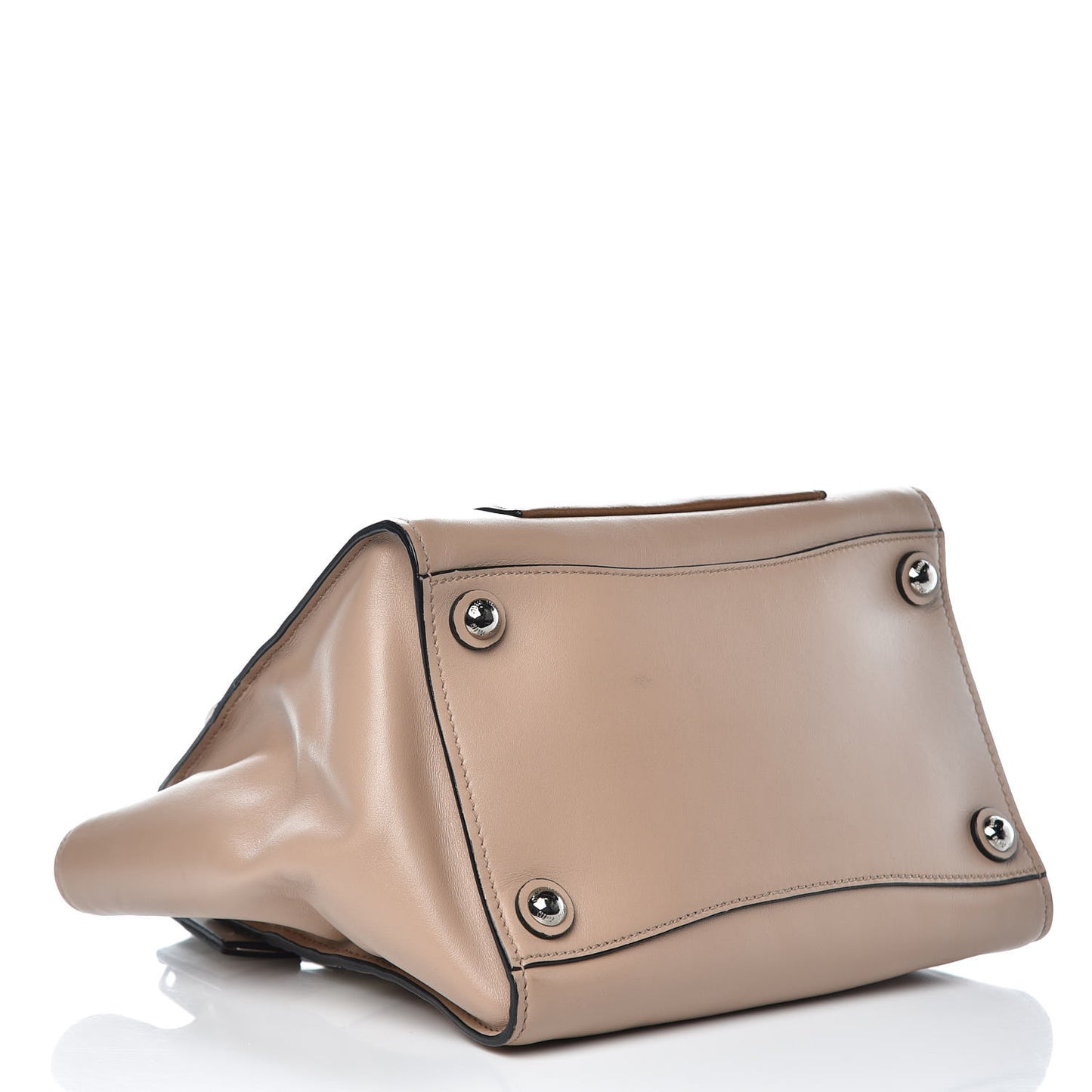 Soft Calf Colorblock Twin Pocket Tote Cammeo Cannella