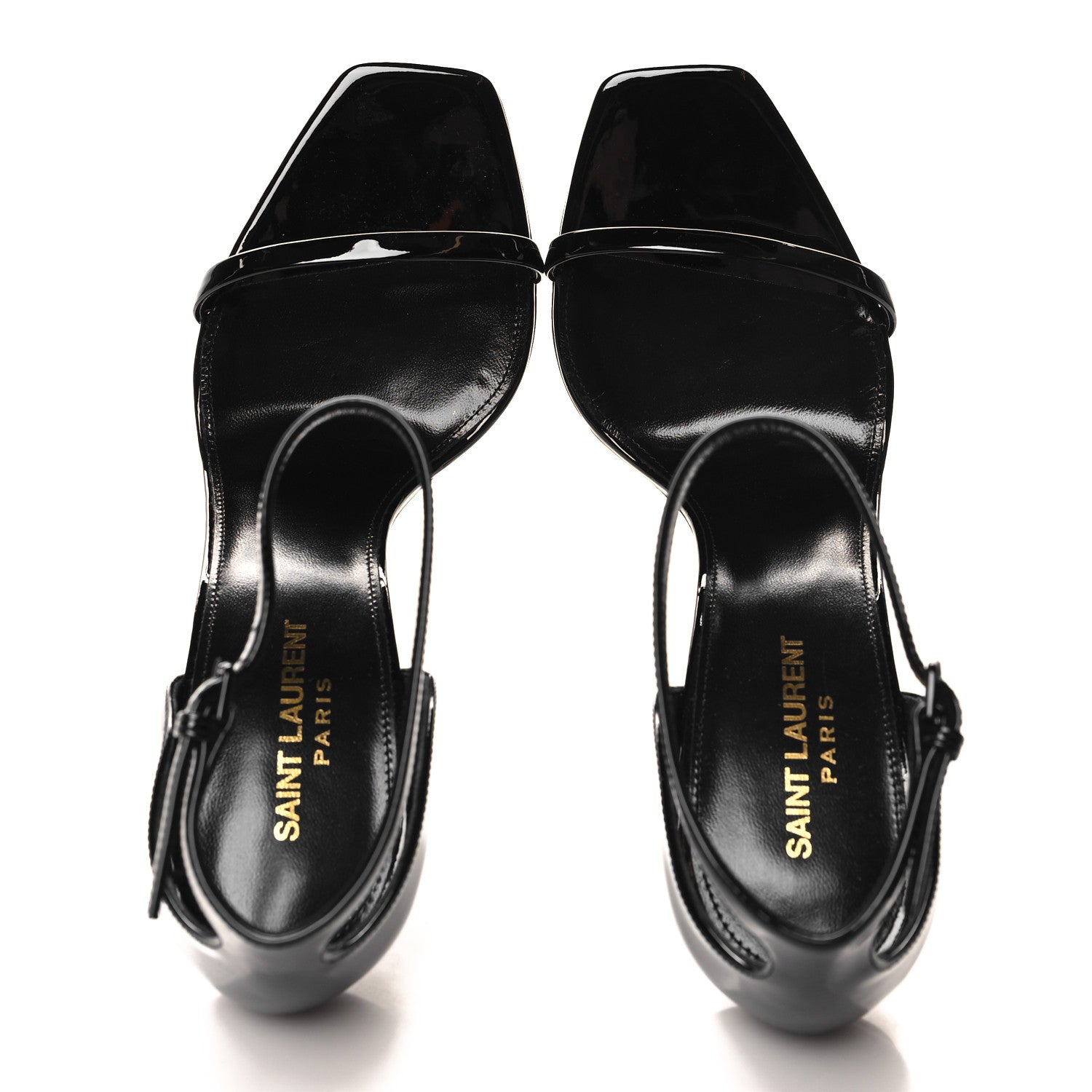 Saint Laurent Patent Calfskin Opyum 110 Sandals 40.5 Black 2 of 10