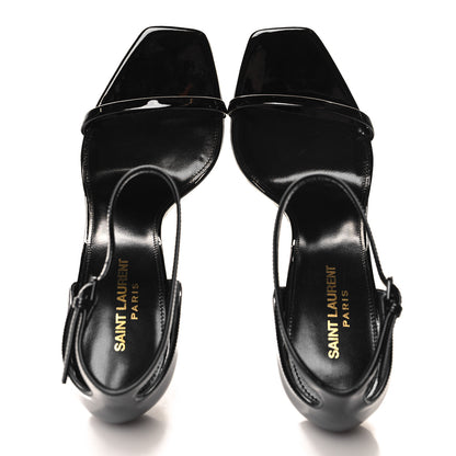 Saint Laurent Patent Calfskin Opyum 110 Sandals 40.5 Black 2 of 10