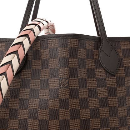 Louis Vuitton Damier Ebene Braided Neverfull MM Pink 7 of 9