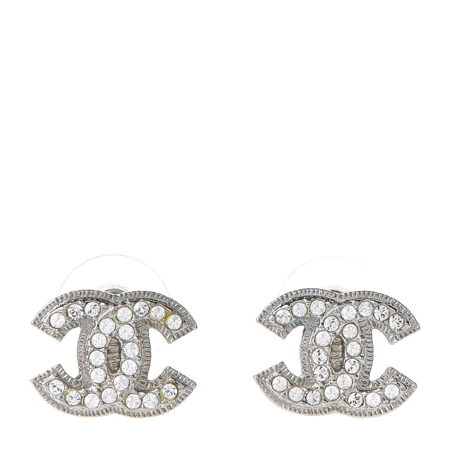 Crystal CC Earrings Silver