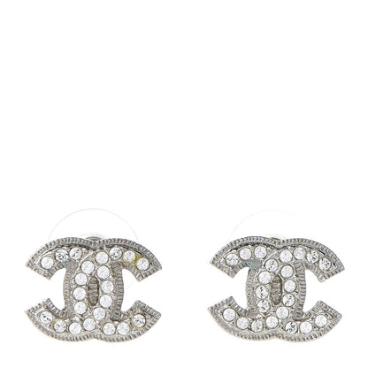 Chanel Crystal CC Earrings Silver 1 of 5