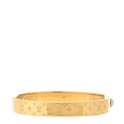 Louis Vuitton Brass Monogram Nanogram Cuff M Gold 3 of 6
