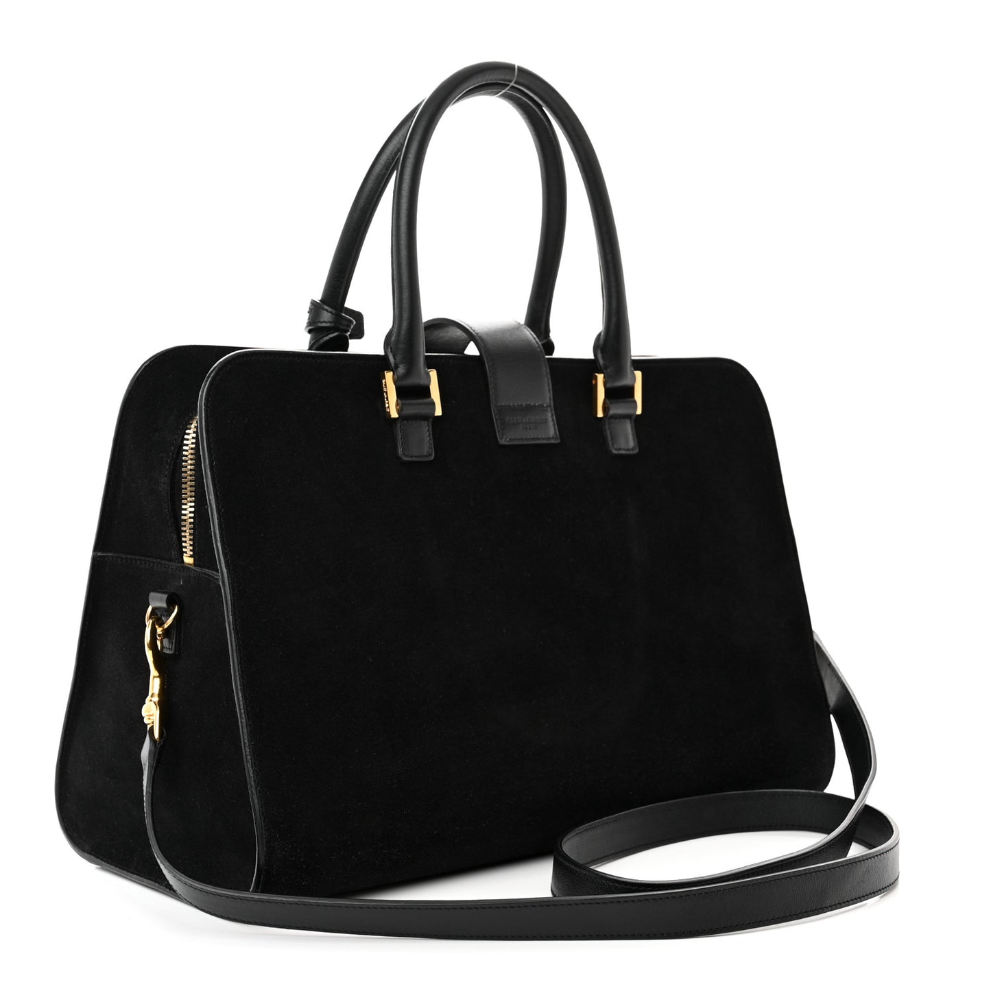 Suede Calfskin Medium Monogram Cabas Black
