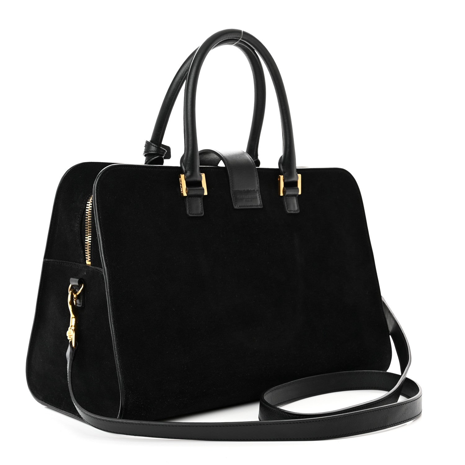 Saint Laurent Suede Calfskin Medium Monogram Cabas Black 3 of 13