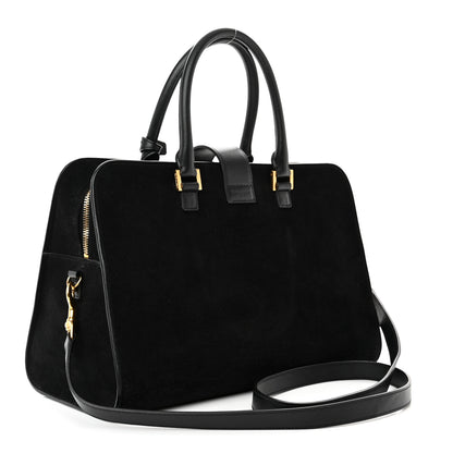 Saint Laurent Suede Calfskin Medium Monogram Cabas Black 3 of 13