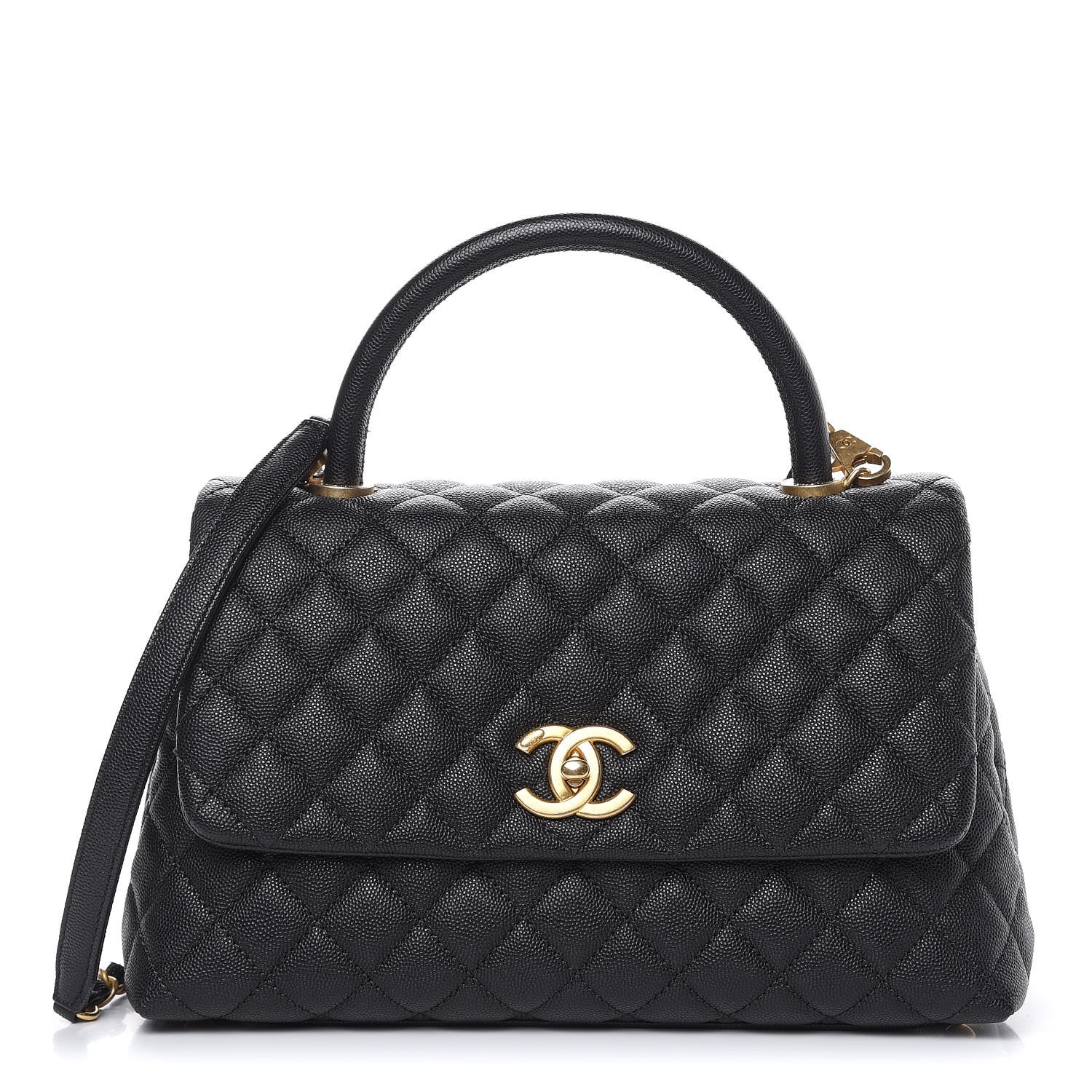 Chanel Caviar Quilted Small Coco Handle Flap Black 1 of 10