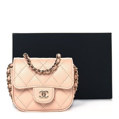 Chanel Caviar Quilted Mini Clutch With Chain Light Beige 14 of 14