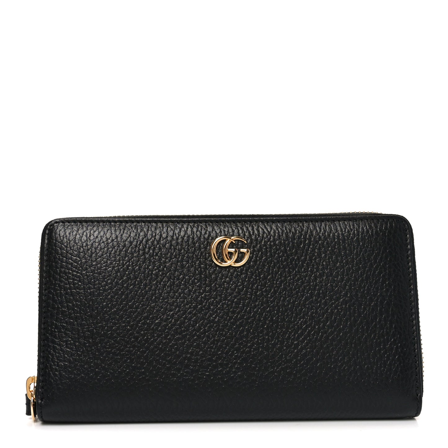 Dollar Calfskin GG Marmont Zip Around Wallet Black