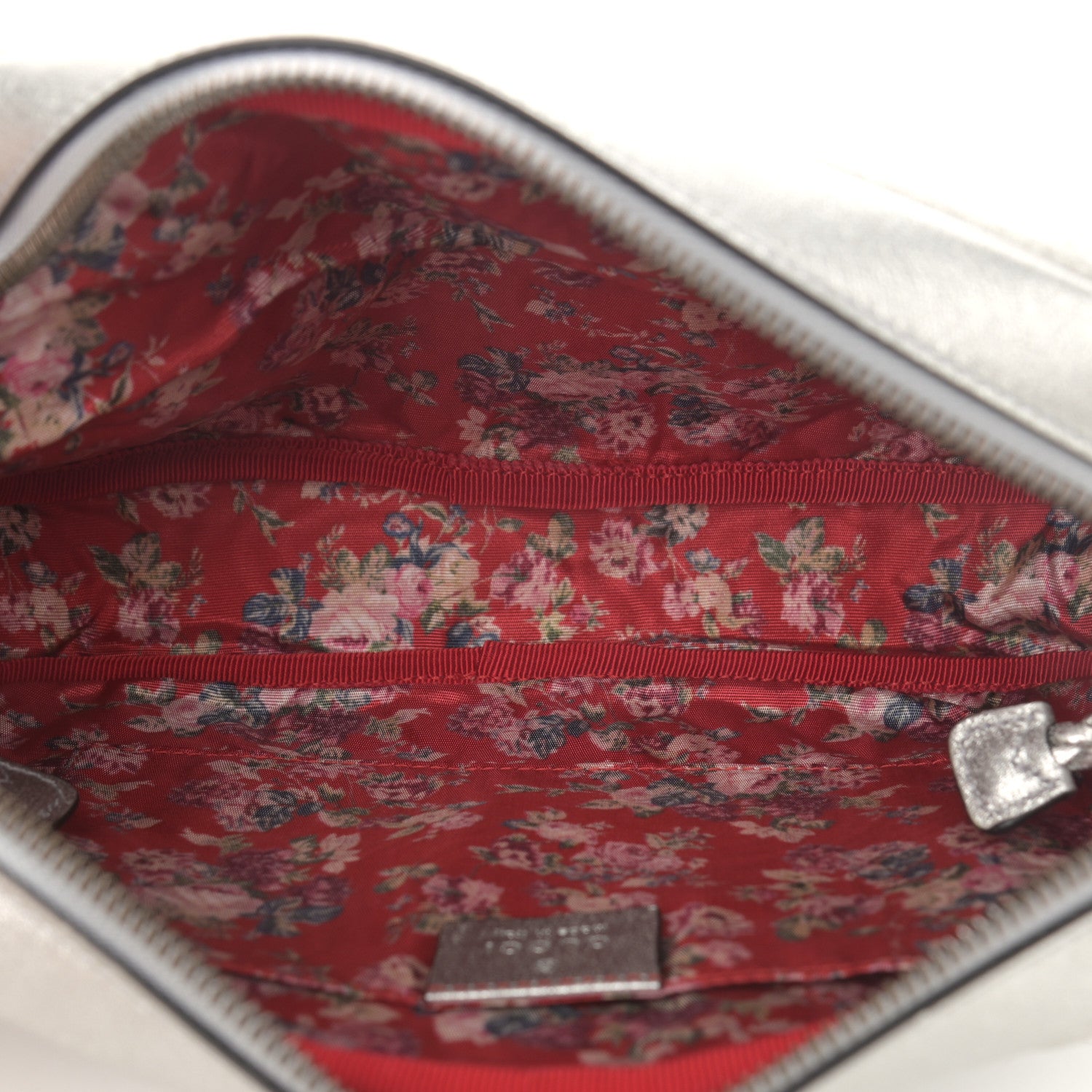Gucci Laminated Nappa Web Trapuntata Small GG Shoulder Bag Argento 5 of 10