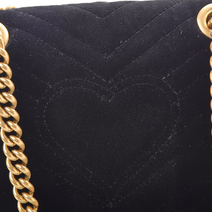 Gucci Velvet Matelasse Mini GG Marmont Shoulder Bag Black 8 of 9